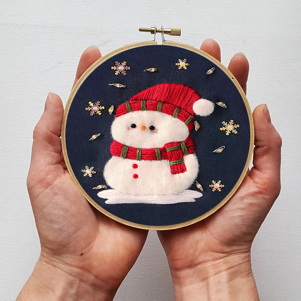Rubbyoo Embroidery Kit - Cute Snowman | Diy Stitch Decorative Craft | Perfect Christmas Ornament - image 6