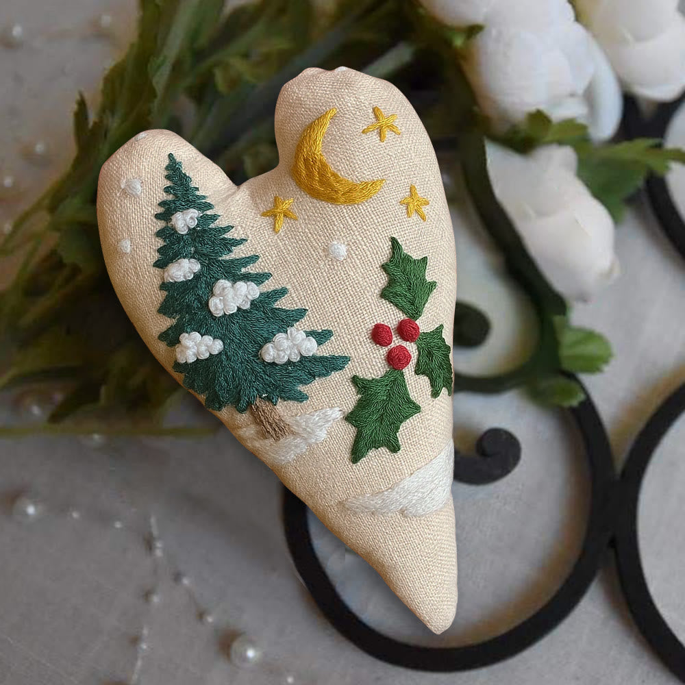 Rubbyoo Heart Embroidery Kit - Christmas Sign | Perfect For Home Decor | Handmade Needle Artwork - image 2