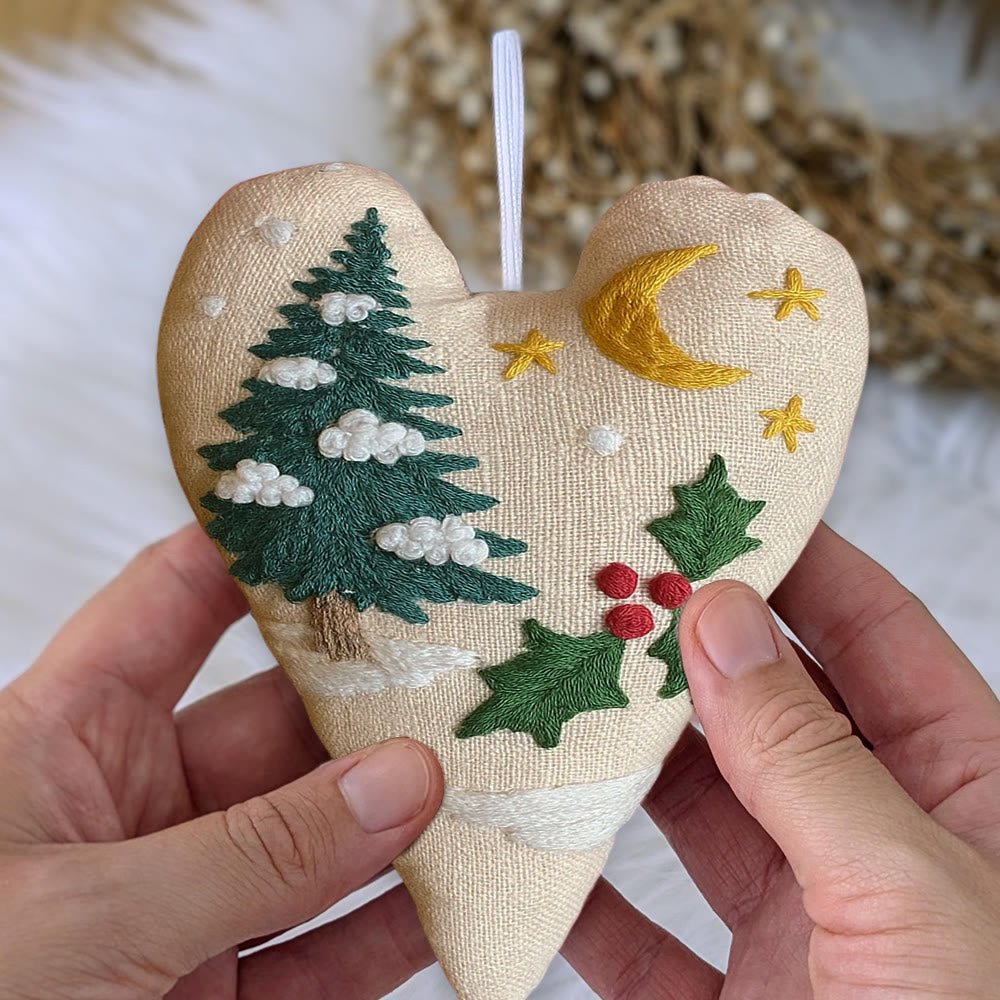 Rubbyoo Heart Embroidery Kit - Christmas Sign | Perfect For Home Decor | Handmade Needle Artwork - image 8