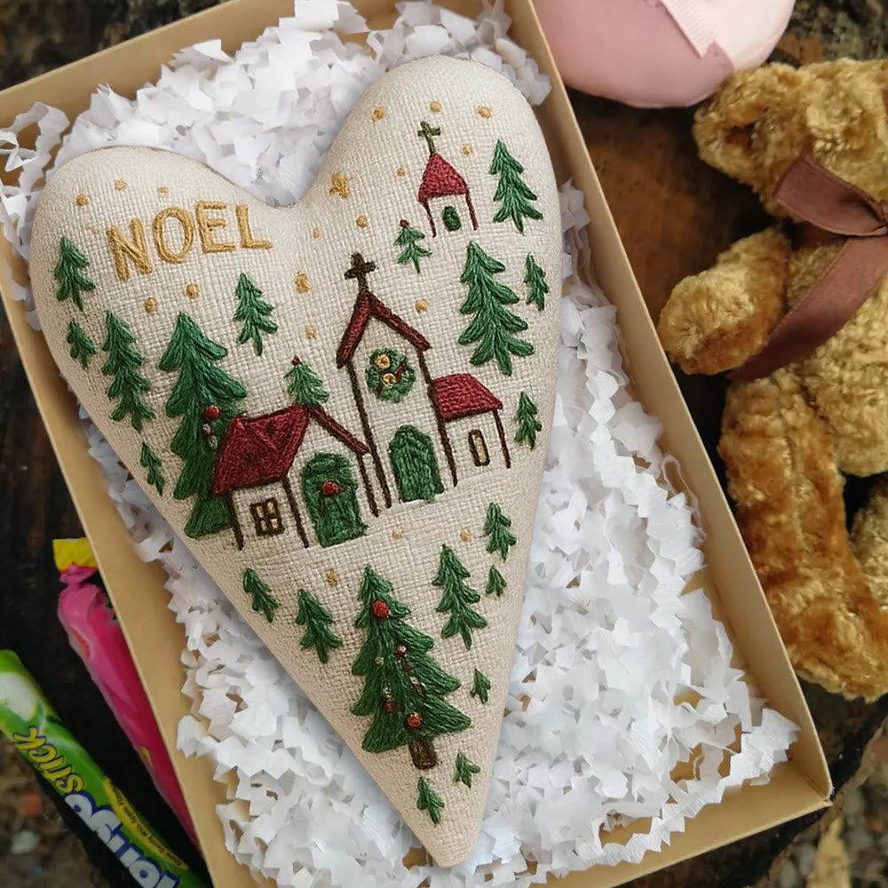 Rubbyoo Heart Embroidery Kit - Church | Christmas Decoration | Handmade Needle Artwork - image 9