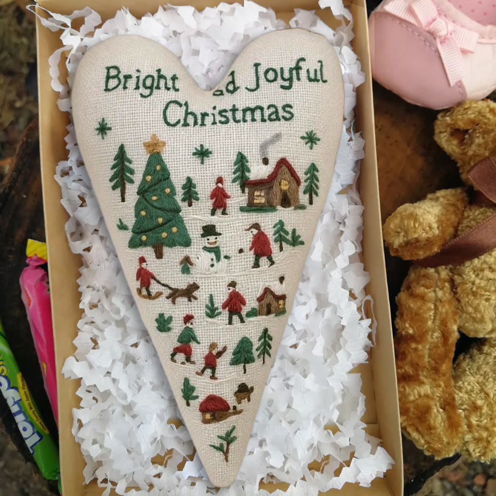 Rubbyoo Heart Embroidery Kit - Christmas Diorama | Christmas Decoration | Diy Holiday Gift - image 4