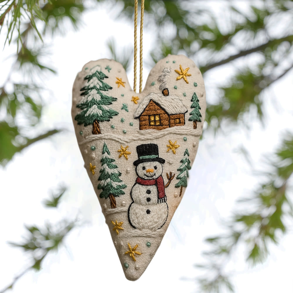 Rubbyoo Heart Embroidery Kit - Christmas Snowman | Winter Handmade Art | Diy Christmas Gift - image 7