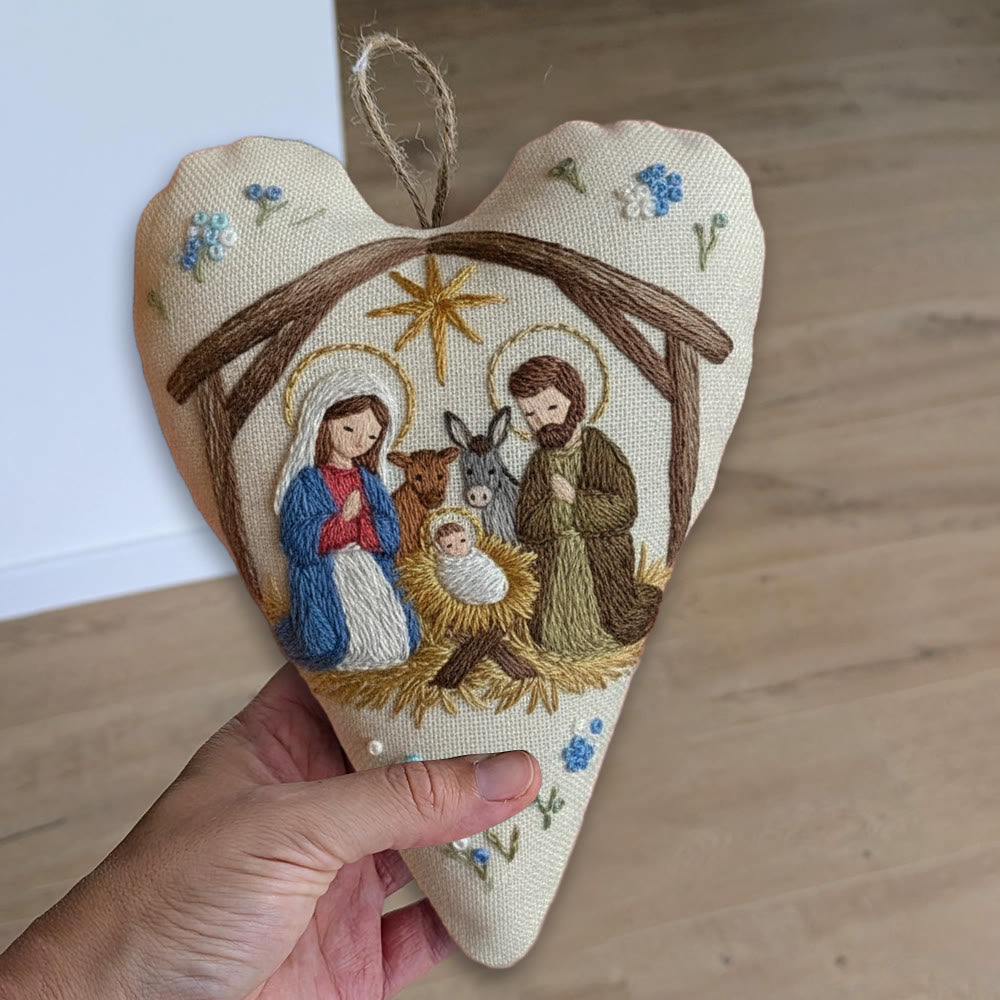 Rubbyoo Heart Embroidery Kit - Nativity Scene | Christmas Decoration | Meaningful Gift For Religious Enthusiasts - image 7