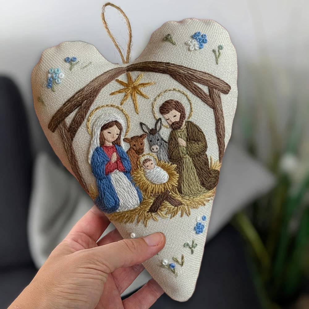 Rubbyoo Heart Embroidery Kit - Nativity Scene | Christmas Decoration | Meaningful Gift For Religious Enthusiasts - image 8