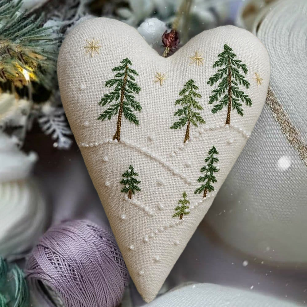 Rubbyoo Heart Embroidery Kit - Snowy Pine Forest | Winter Home Decor | Charming Gift For Nature Lovers - image 2