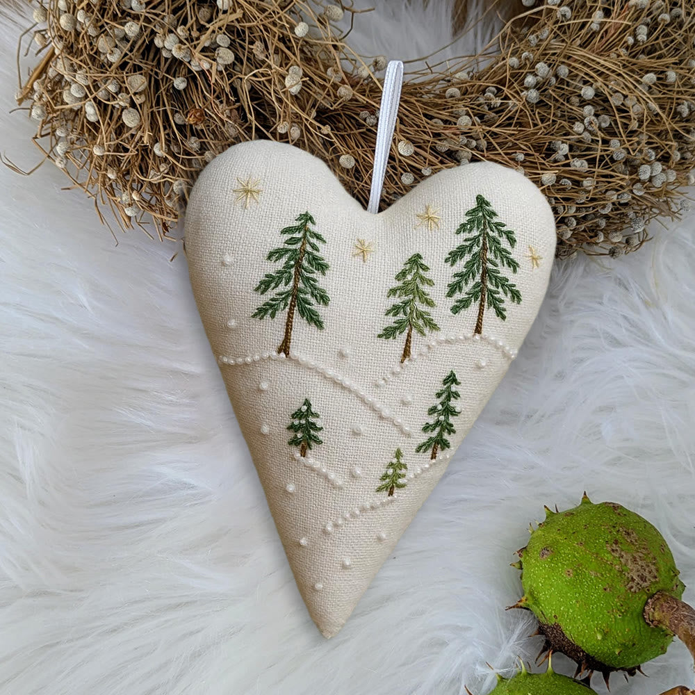 Rubbyoo Heart Embroidery Kit - Snowy Pine Forest | Winter Home Decor | Charming Gift For Nature Lovers - image 4