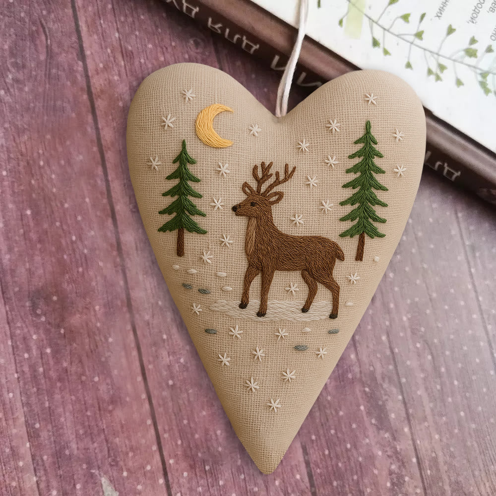 Rubbyoo Heart Embroidery Kit - Moonlit Deer | Winter Home Decor | Gift For Outdoor Enthusiasts - image 5