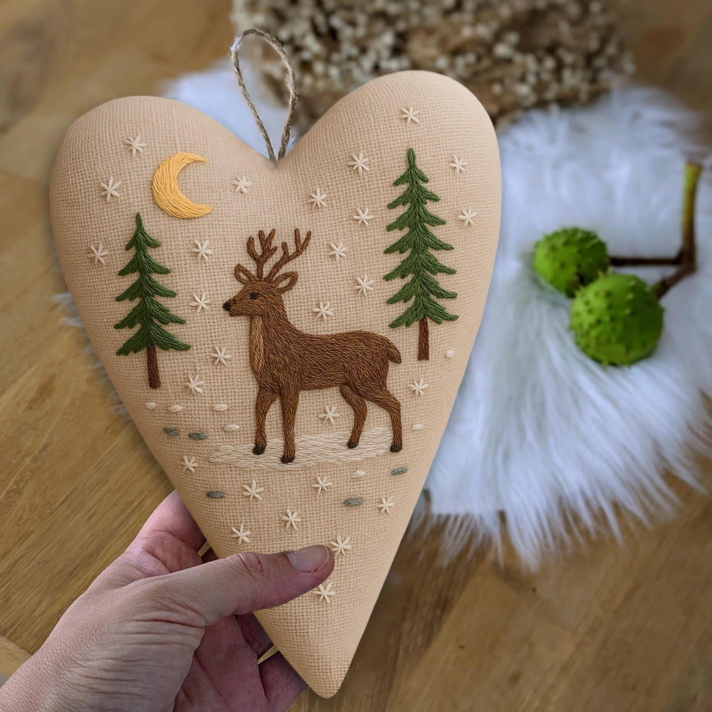 Rubbyoo Heart Embroidery Kit - Moonlit Deer | Winter Home Decor | Gift For Outdoor Enthusiasts - image 7
