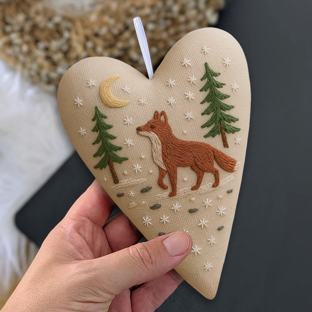 Rubbyoo Heart Embroidery Kit - Moonlit Fox | Winter Home Accent | Unique Gift Of Wildlife - image 7