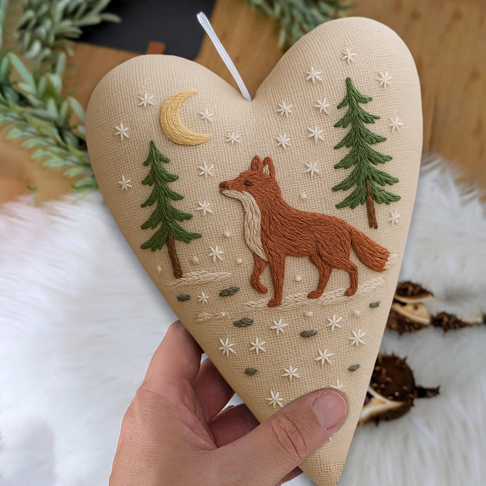 Rubbyoo Heart Embroidery Kit - Moonlit Fox | Winter Home Accent | Unique Gift Of Wildlife - image 9