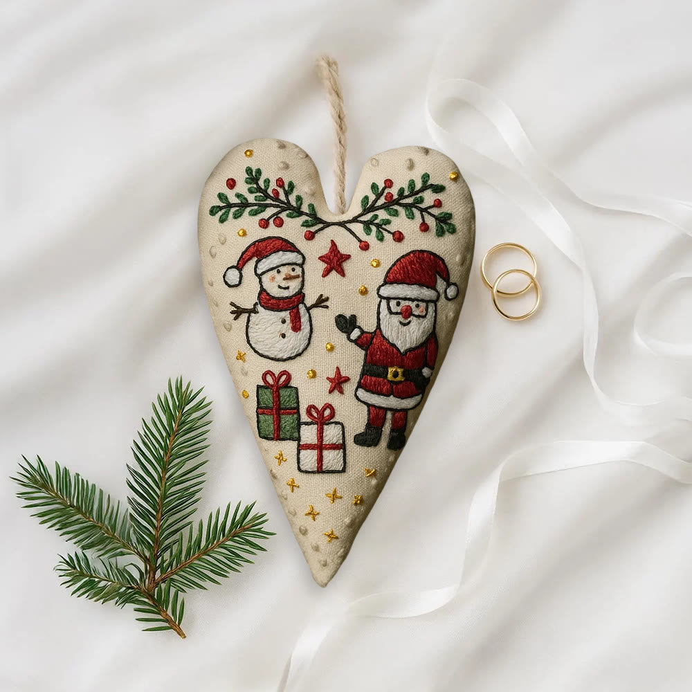 Rubbyoo Heart Embroidery Kit - Santa Snowman Christmas Scene | Festive Diy Decor | Creative Project Of Craft - image 5