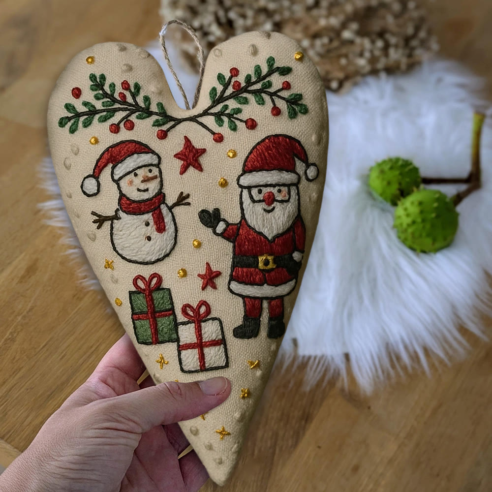 Rubbyoo Heart Embroidery Kit - Santa Snowman Christmas Scene | Festive Diy Decor | Creative Project Of Craft - image 8