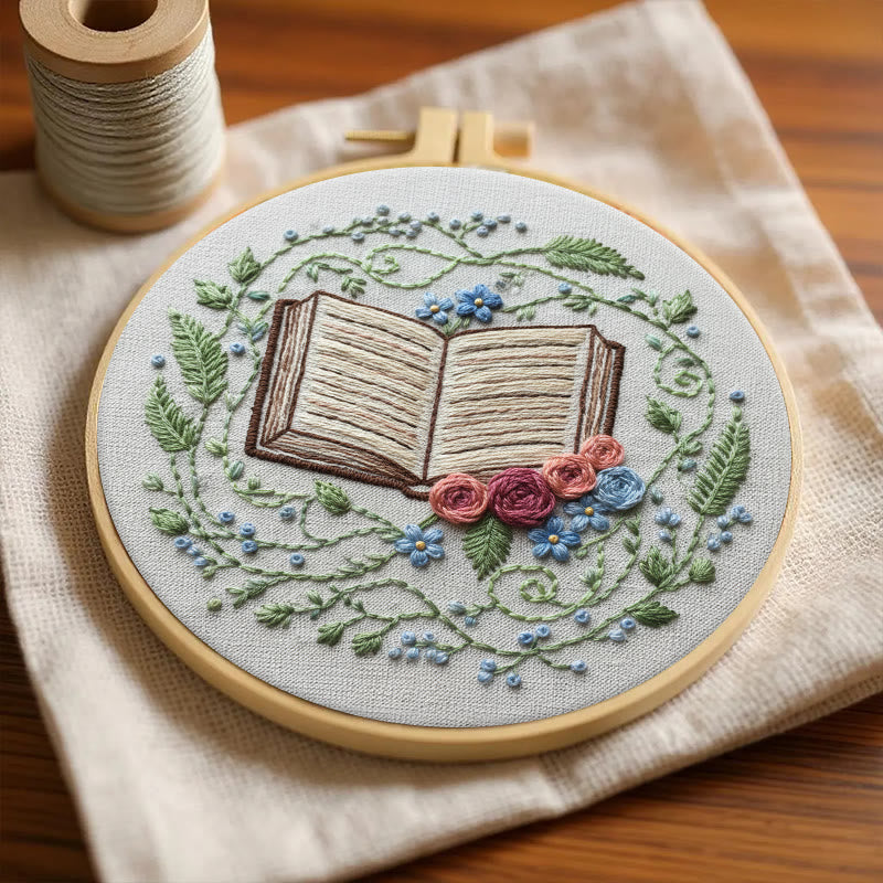 Rubbyoo Embroidery Kit - Blooming Book | Diy Hoop Art | Creative Home Ornament - image 1