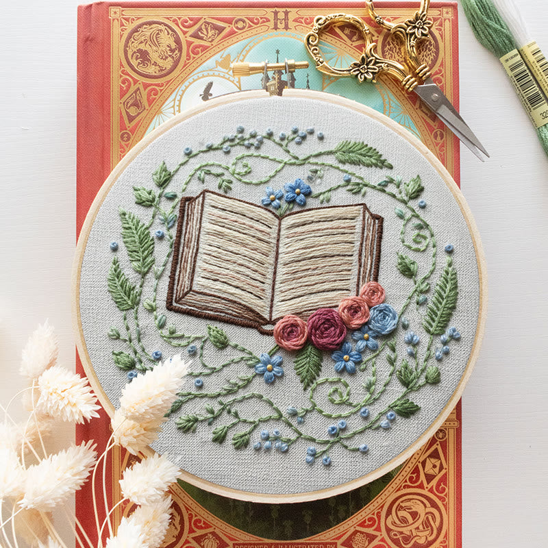 Rubbyoo Embroidery Kit - Blooming Book | Diy Hoop Art | Creative Home Ornament - image 3