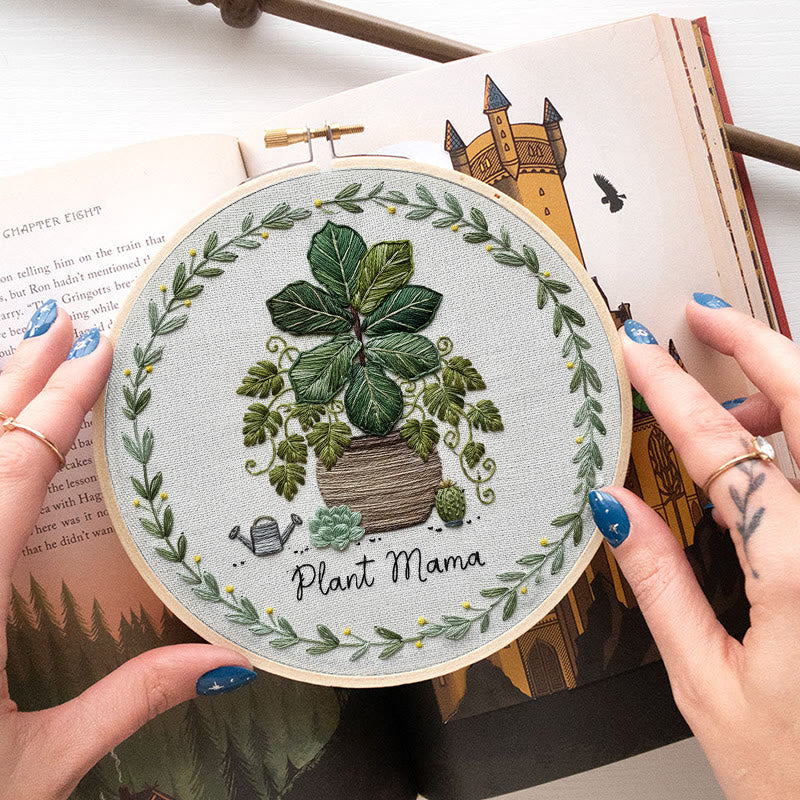 Rubbyoo Embroidery Kit - House Plant | Nice For Wall Decor | Diy Needle Craft  - image 4