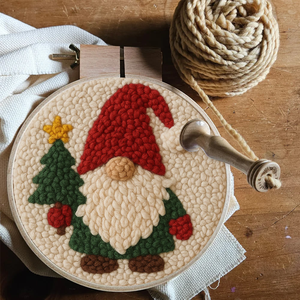 Christmas Gnome Punch Needle Kit - Diy Christmas Decoration | Cozy Handmade Wall | Art For Holiday - image 9