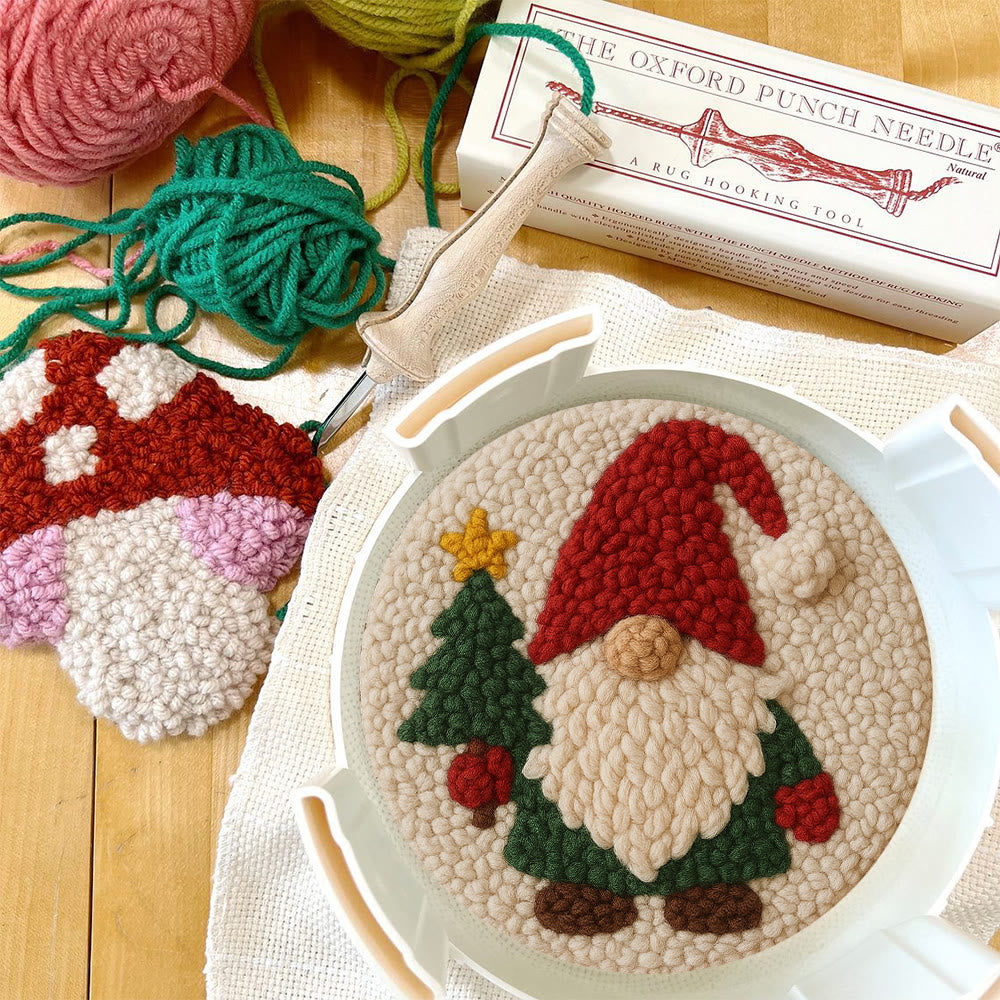 Christmas Gnome Punch Needle Kit - Diy Christmas Decoration | Cozy Handmade Wall | Art For Holiday - image 8