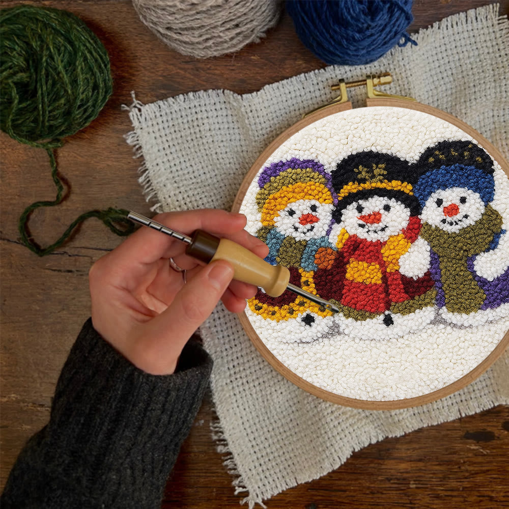 Snowman Trio Punch Needle Kit - Diy Christmas Craft | Charming Handmade Holiday Wall Decor - image 10
