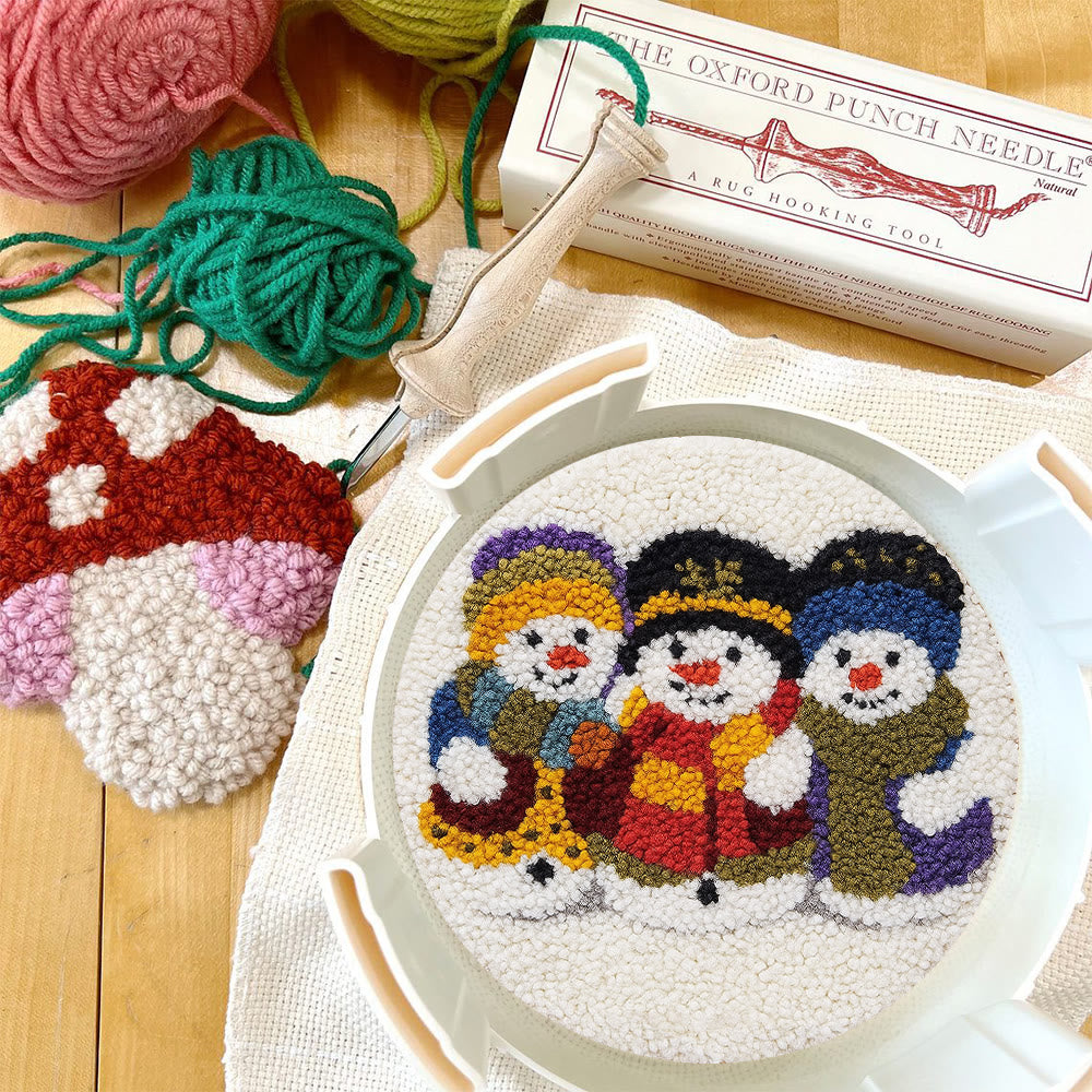 Snowman Trio Punch Needle Kit - Diy Christmas Craft | Charming Handmade Holiday Wall Decor - image 9