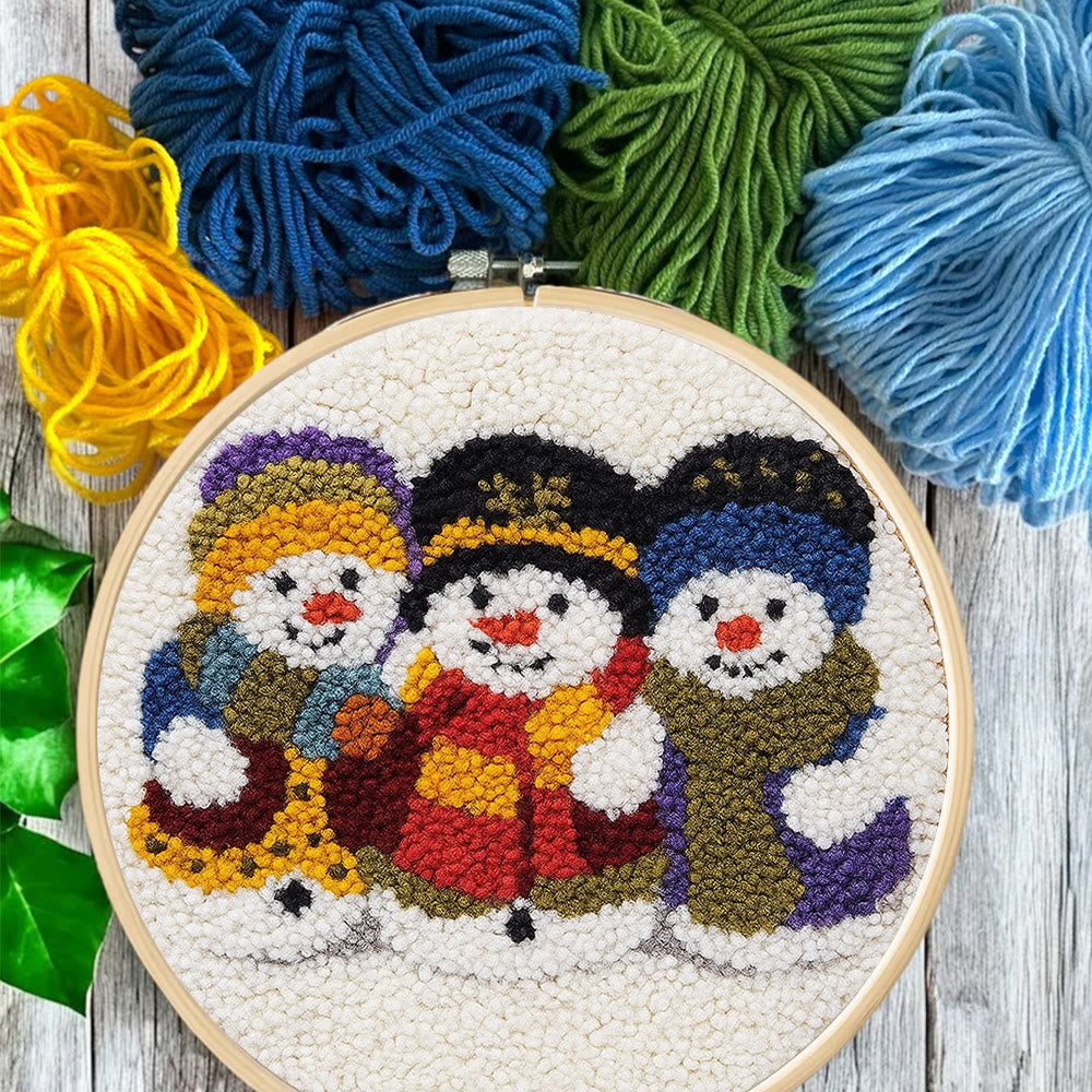 Snowman Trio Punch Needle Kit - Diy Christmas Craft | Charming Handmade Holiday Wall Decor - image 5