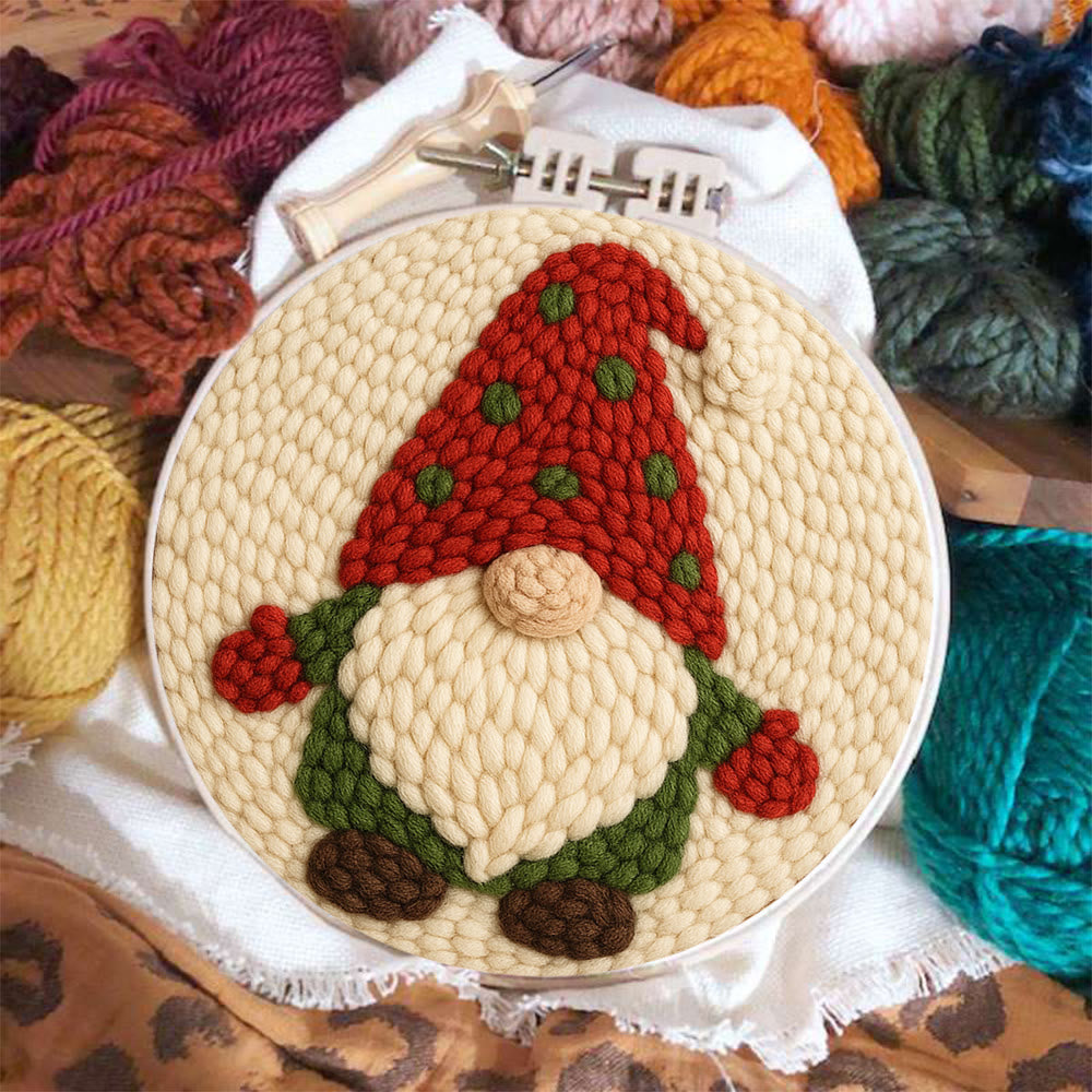 Christmas Gnome Punch Needle Kit - DIY Holiday Craft | Wall Art for Christmas Season - image 3