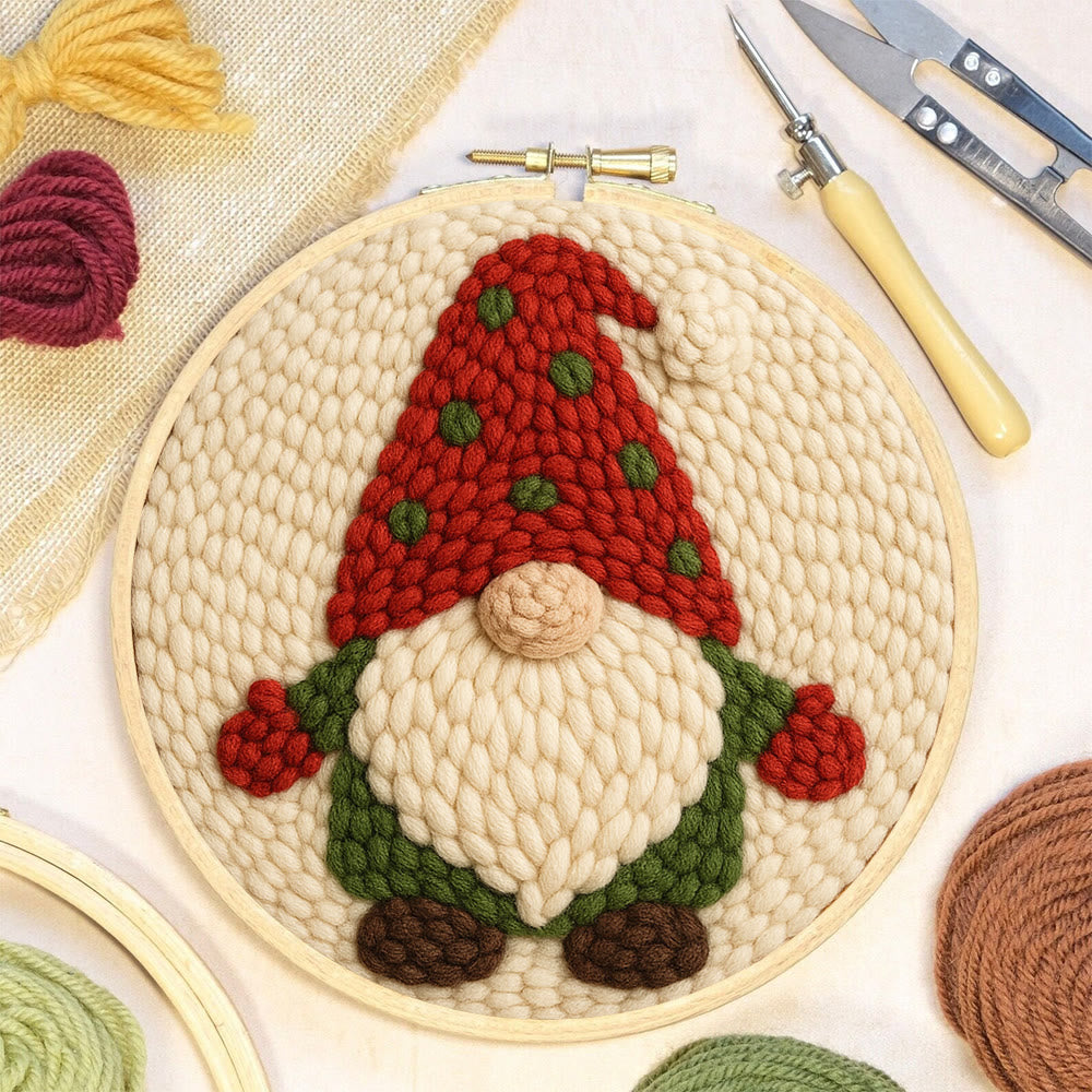 Christmas Gnome Punch Needle Kit - DIY Holiday Craft | Wall Art for Christmas Season - image 4