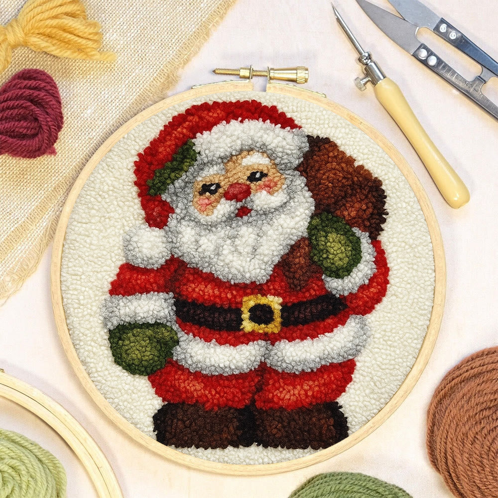 Santa Claus Punch Needle Kit - DIY Christmas Craft | Versatile Handmade Cup Mat - image 3