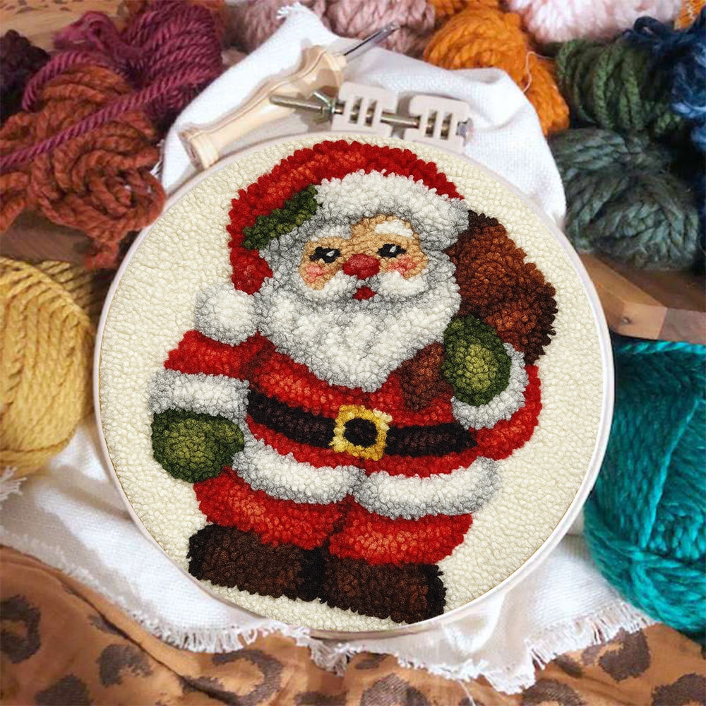 Santa Claus Punch Needle Kit - DIY Christmas Craft | Versatile Handmade Cup Mat - image 2