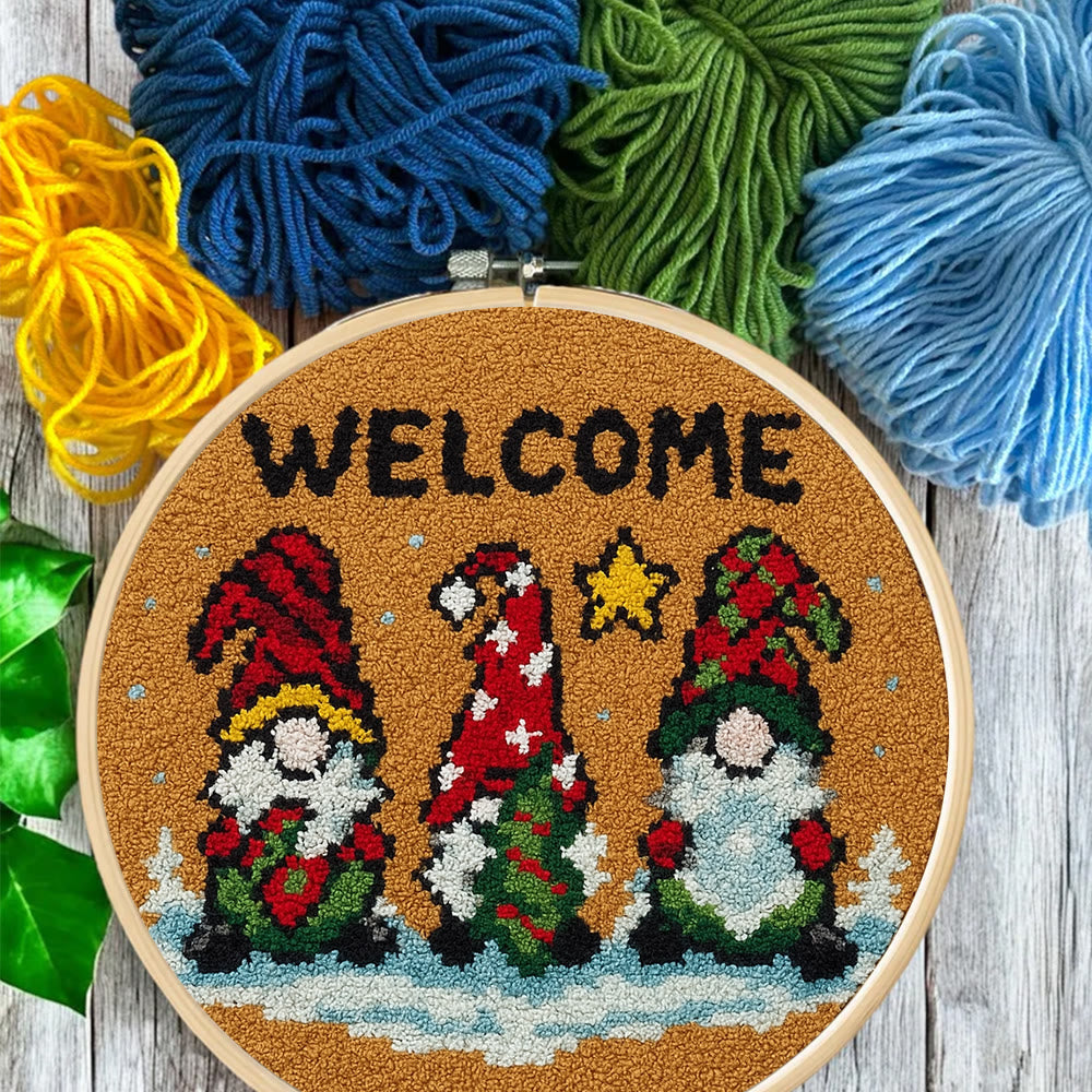 Christmas Gnome Welcome Punch Needle Kit - Holiday Craft | Festive Handmade Wall Decor - image 9