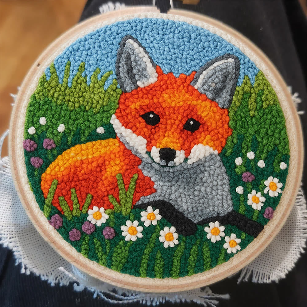 Fox In Meadow Punch Needle Kit - Nature Craft | Perfect For Craft Enthusiasts - image 5