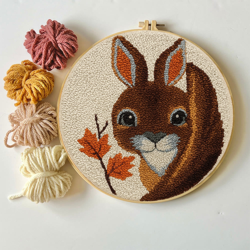 Autumn Bunny Punch Needle Kit - Handmade Craft | Ideal For Home Decor - image 2