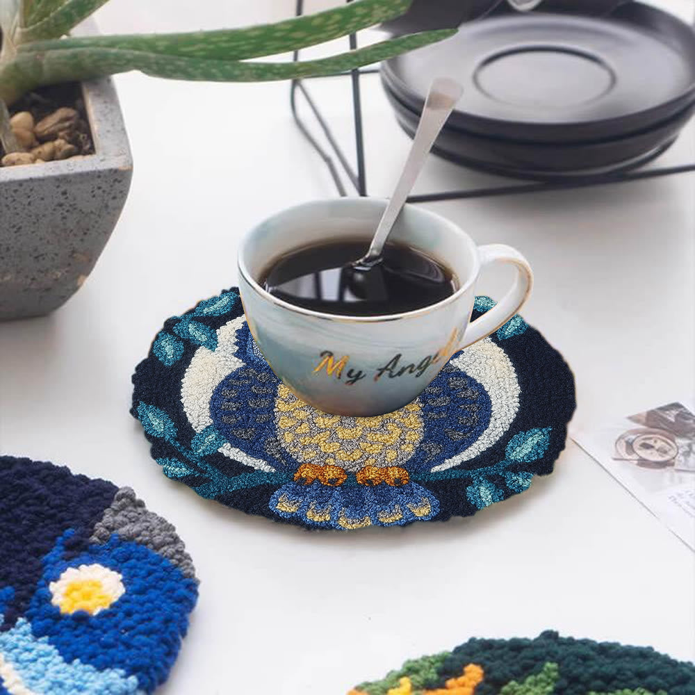 Blue Owl Punch Needle Kit - Handmade Craft | Detailed Outlines  - image 11