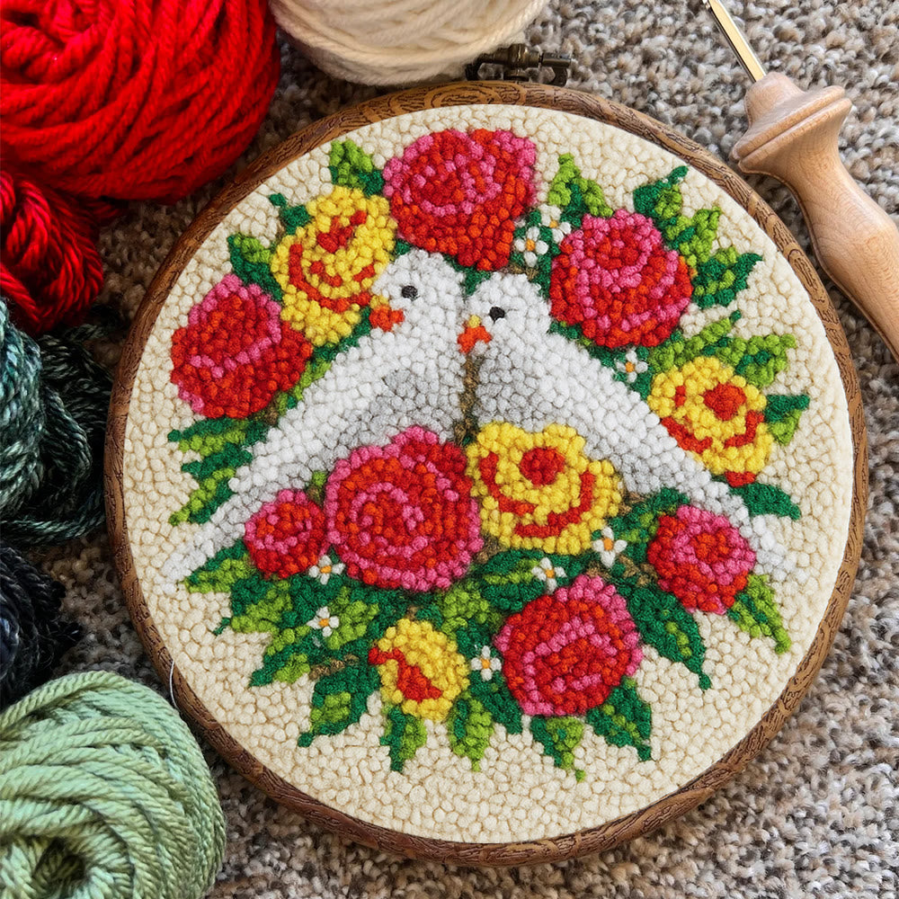 Dove Floral Wreath Punch Needle Kit - Artisan-made Craft | Vibrant Decor Piece - image 8