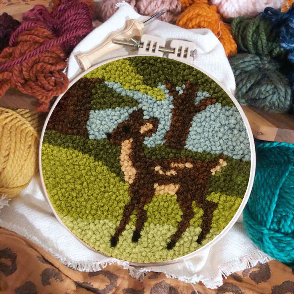 Forest Fawn Punch Needle Kit - Artisan-crafted Creation | Nature-inspired Lover's Pick - image 1