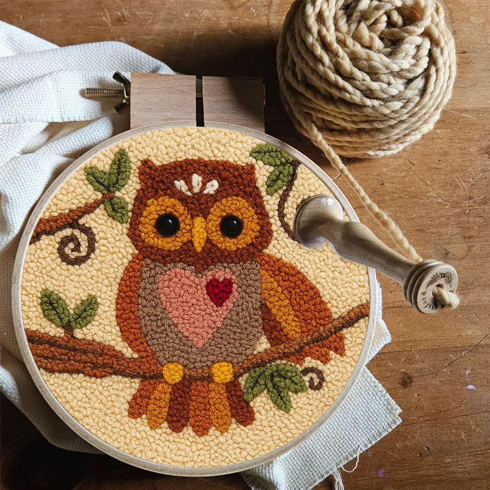 Heart Owl Punch Needle Kit - Diy Beginner | Whimsical Home Handmade - image 9