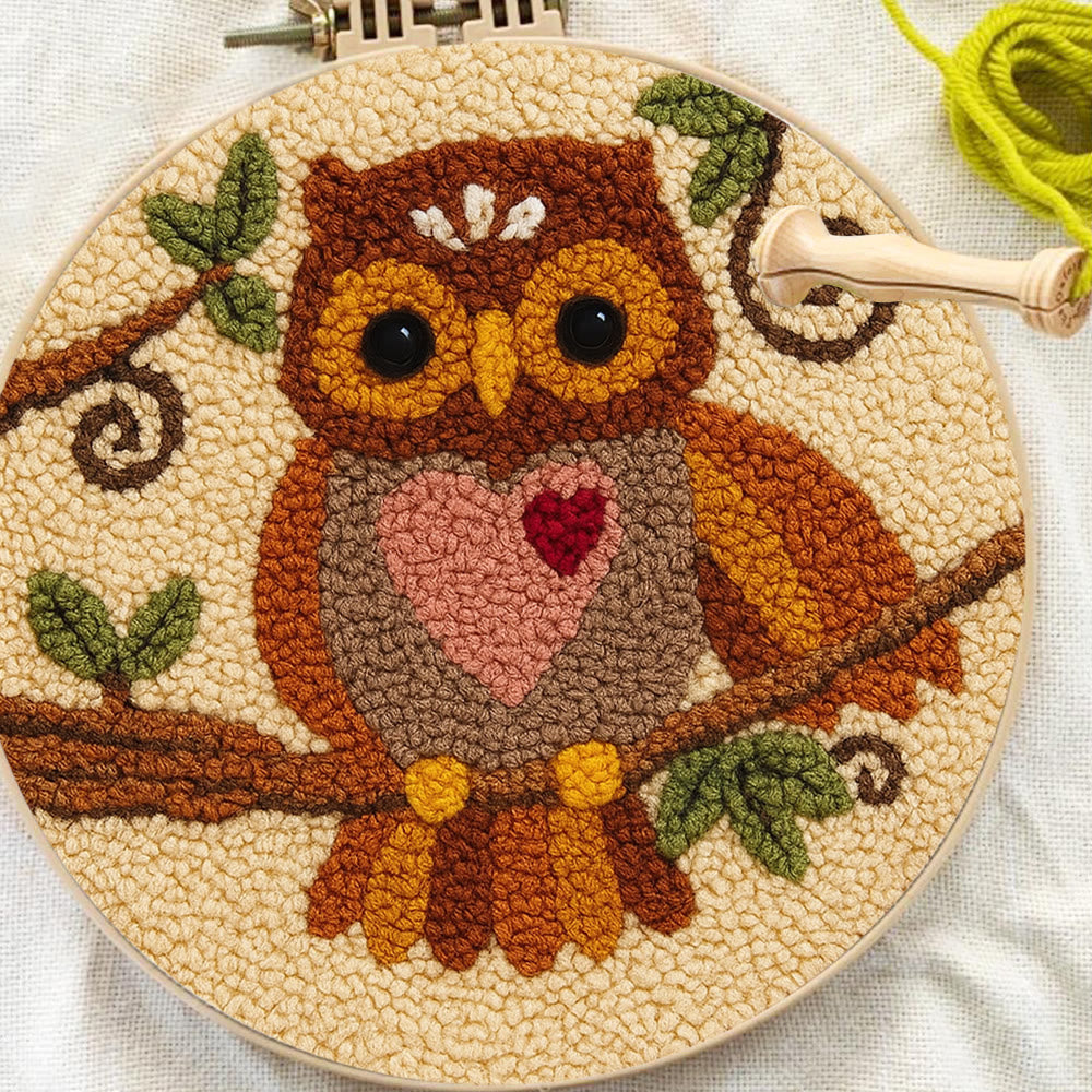 Heart Owl Punch Needle Kit - Diy Beginner | Whimsical Home Handmade - image 10