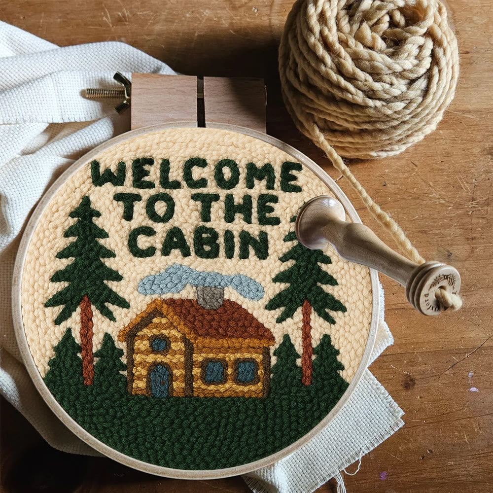 Cabin Welcome Punch Needle Kit - Handcrafted Art | Rustic-themed Home Accent - image 4