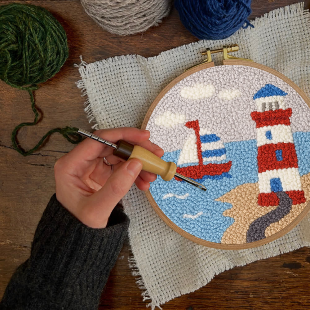 Seaside Lighthouse Punch Needle Kit - Handcrafted Art | Vibrant Handcraft Treasure - image 10