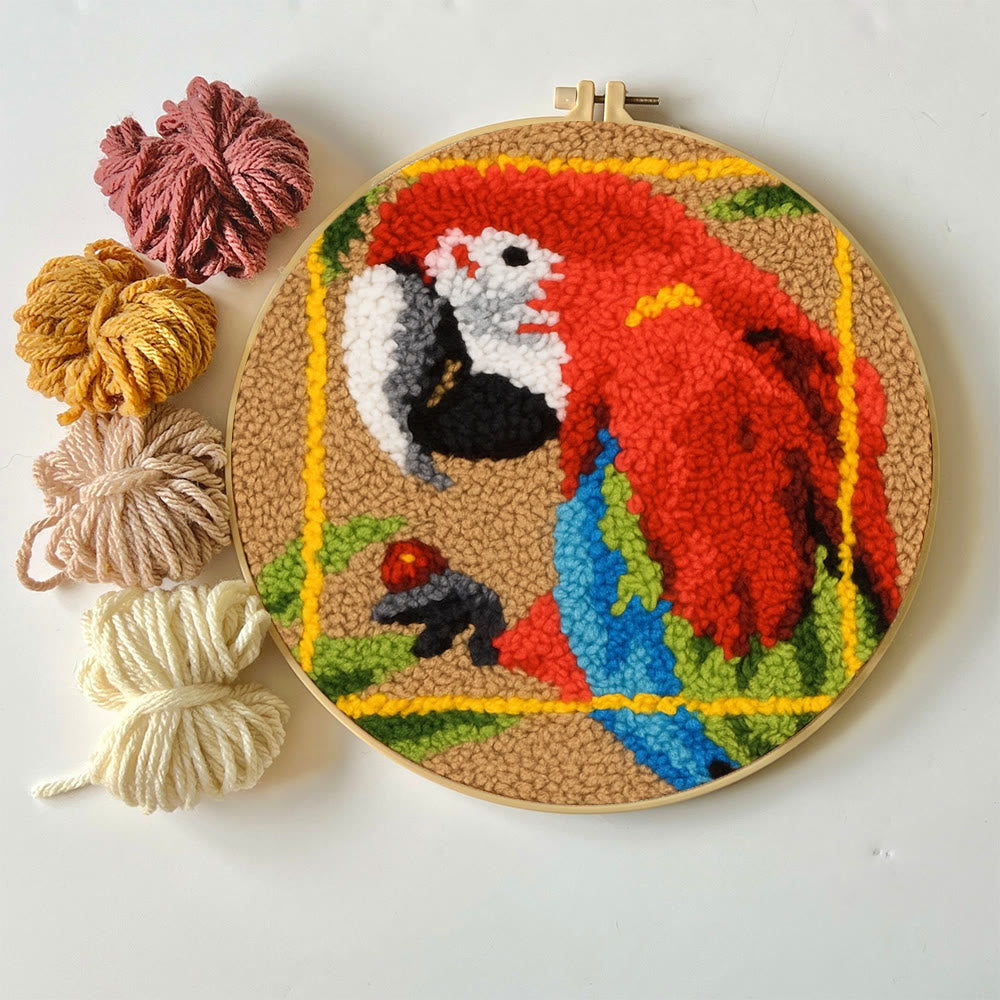 Scarlet Macaw Punch Needle Kit - Artisan-crafted Art | Tropical-themed For Diy Enthusiasts - image 5