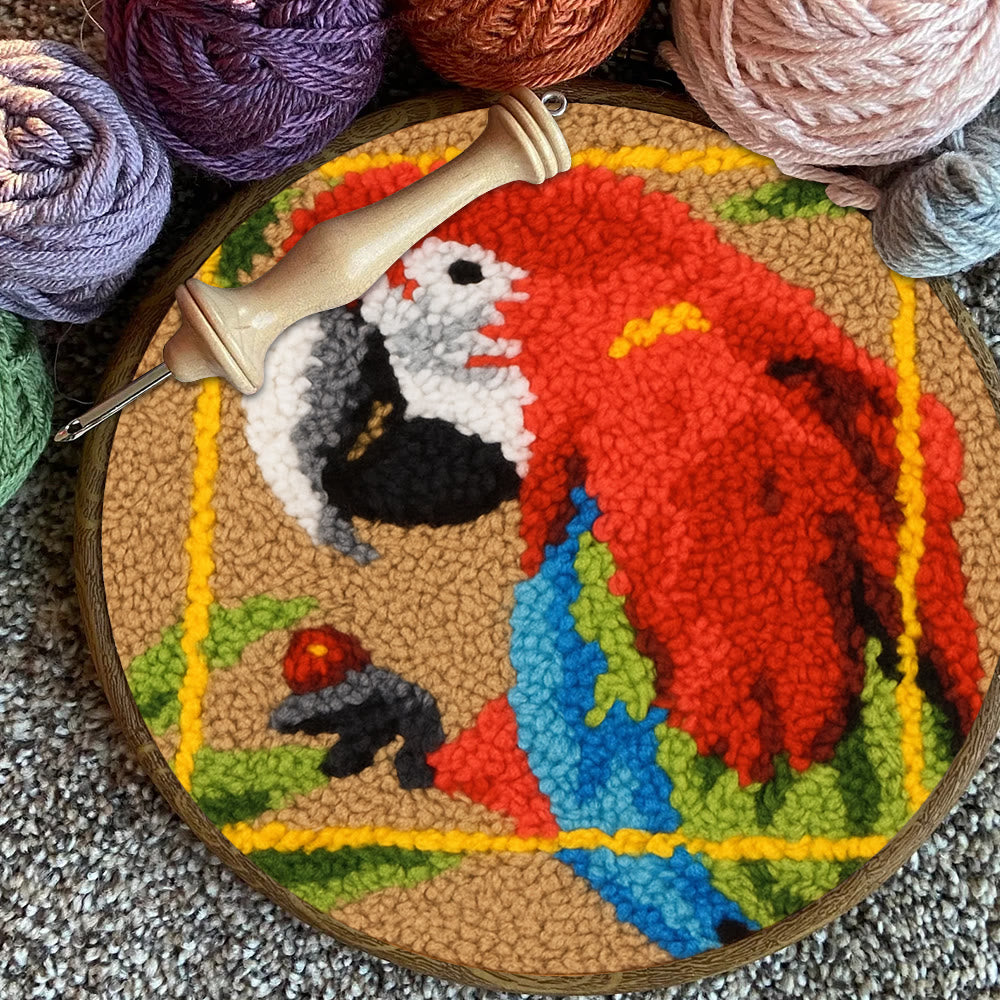 Scarlet Macaw Punch Needle Kit - Artisan-crafted Art | Tropical-themed For Diy Enthusiasts - image 9