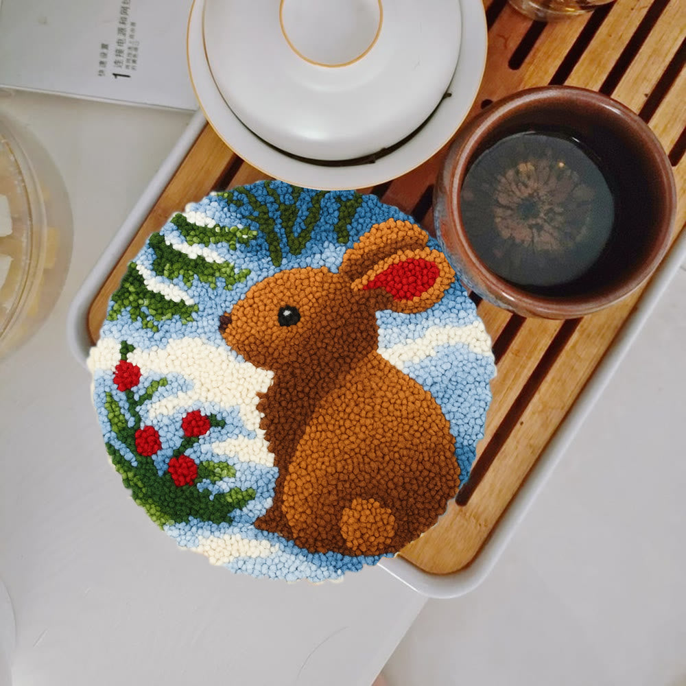 Winter Bunny Punch Needle Kit - Artisan-crafted Piece | Seasonal Decor - image 8
