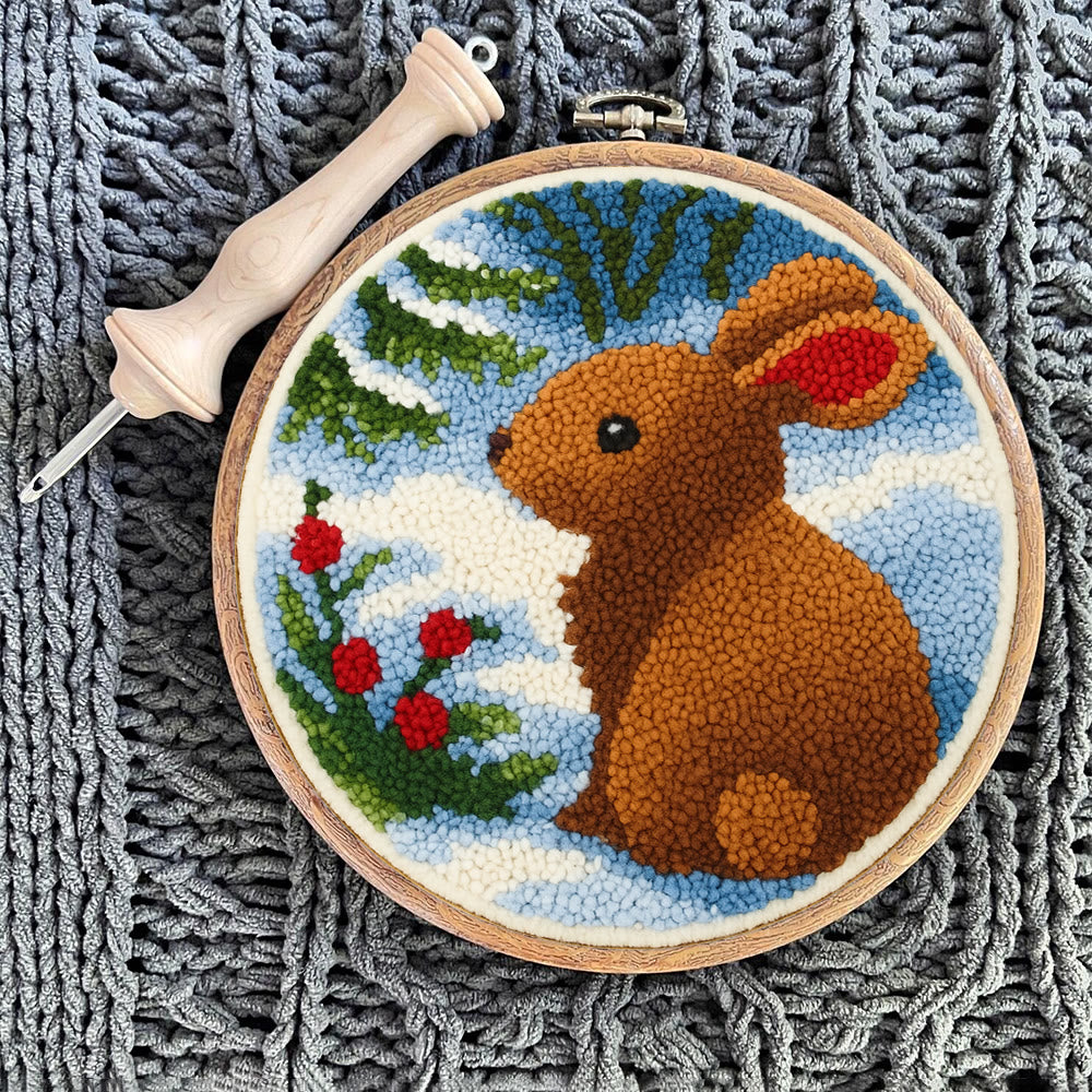 Winter Bunny Punch Needle Kit - Artisan-crafted Piece | Seasonal Decor - image 10