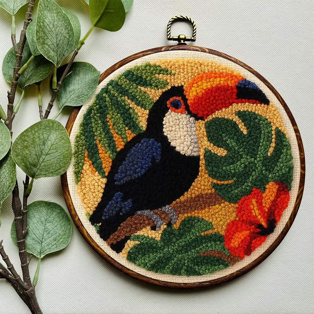 Toucan Tropical Punch Needle Kit - Easy Diy Kit | Exotic Handcraft Gift - image 9