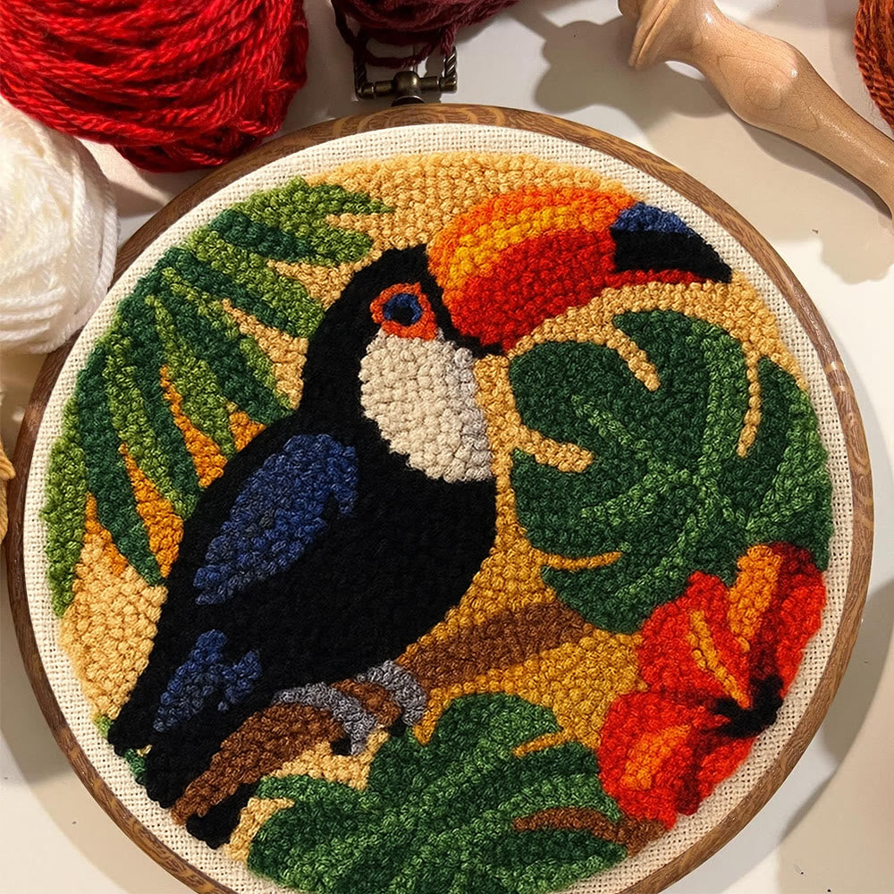 Toucan Tropical Punch Needle Kit - Easy Diy Kit | Exotic Handcraft Gift - image 7