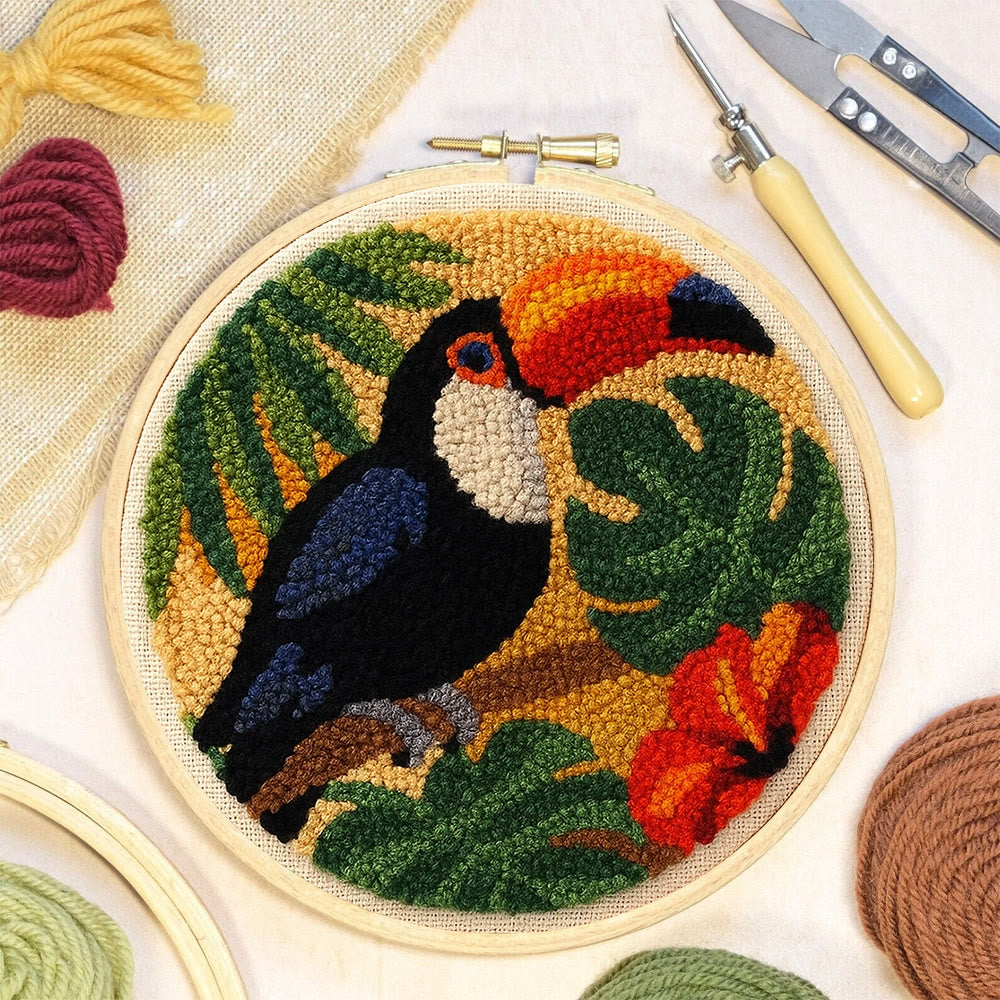 Toucan Tropical Punch Needle Kit - Easy Diy Kit | Exotic Handcraft Gift - image 4