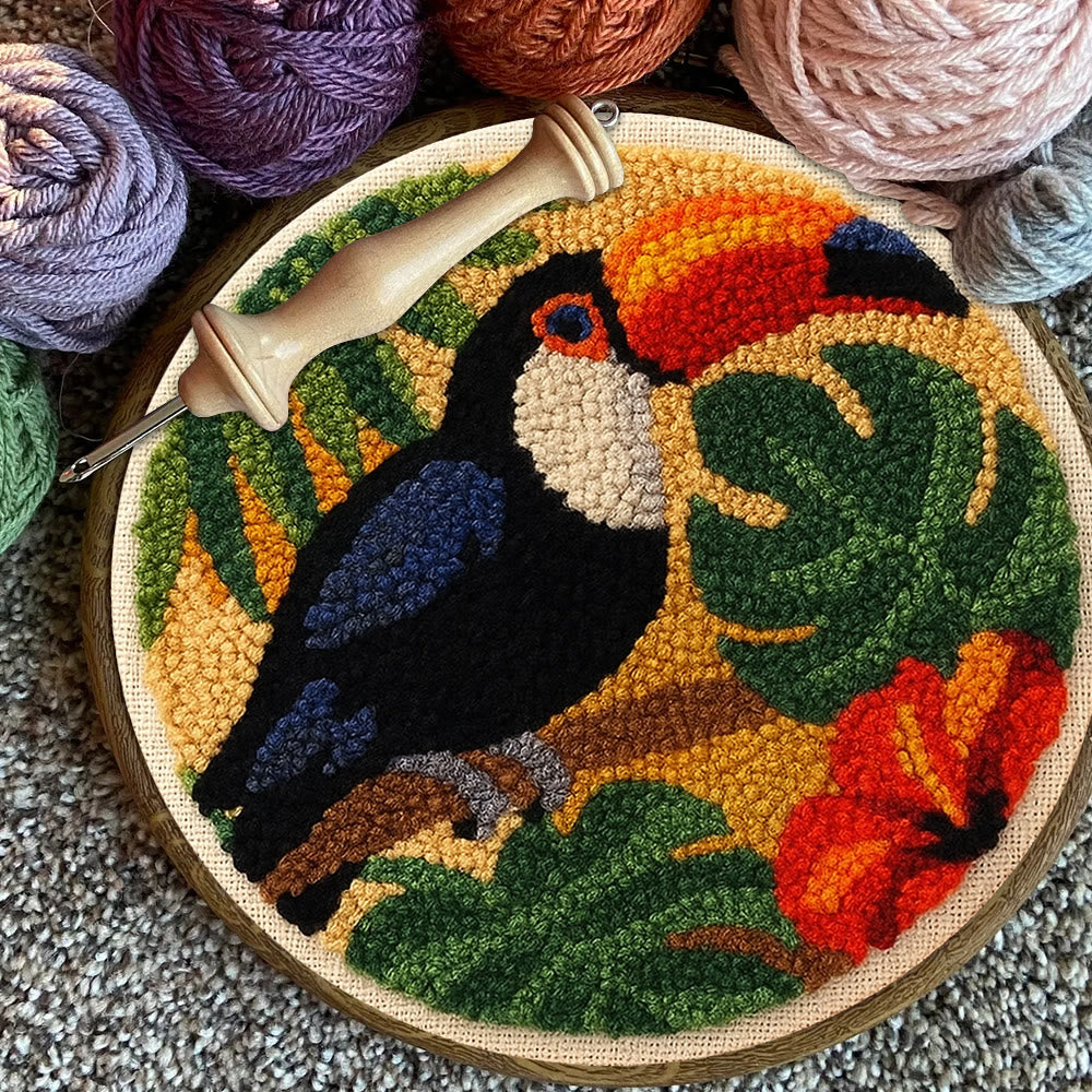 Toucan Tropical Punch Needle Kit - Easy Diy Kit | Exotic Handcraft Gift - image 10