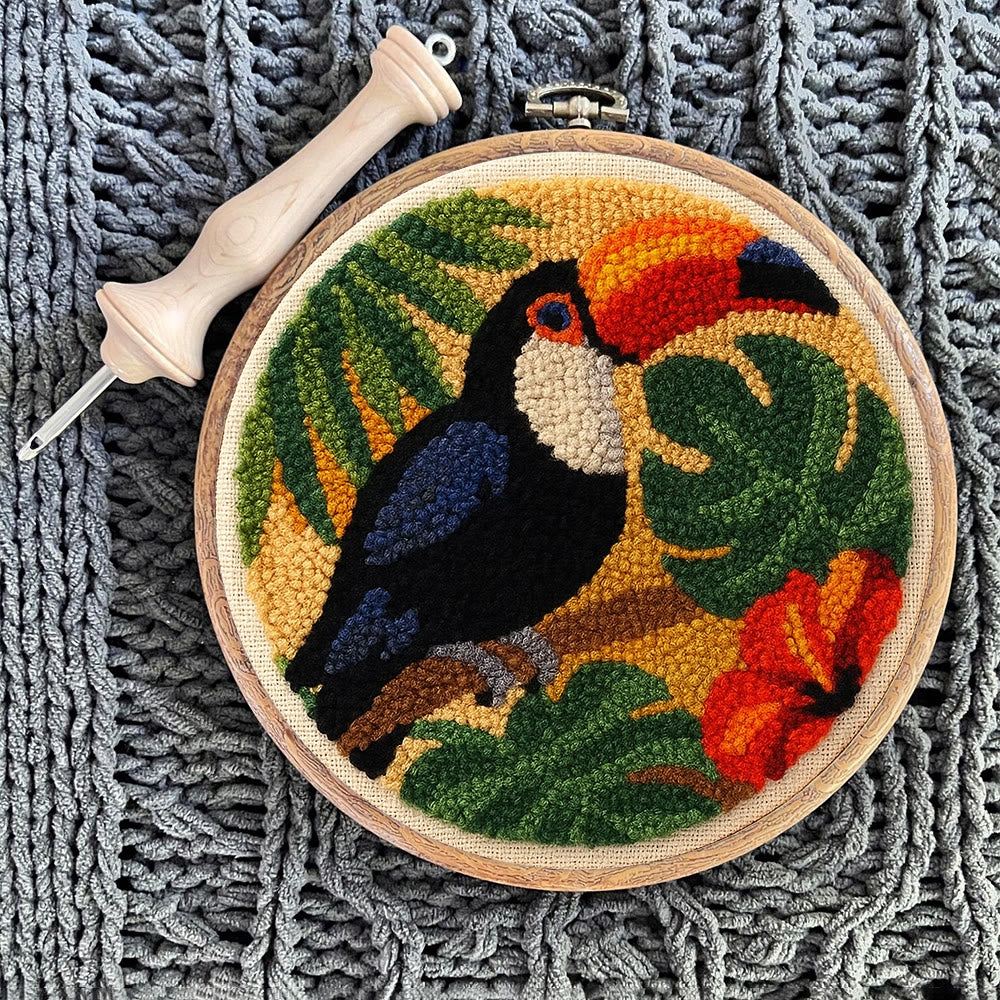 Toucan Tropical Punch Needle Kit - Easy Diy Kit | Exotic Handcraft Gift - image 3