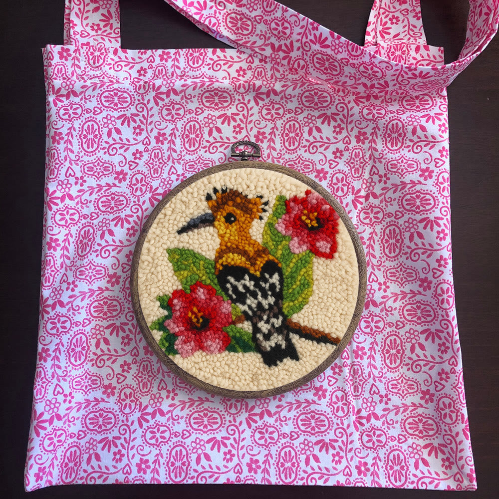 Hoopoe Floral Punch Needle Kit - Artisan-made Craft | Nature-inspired Decor - image 12