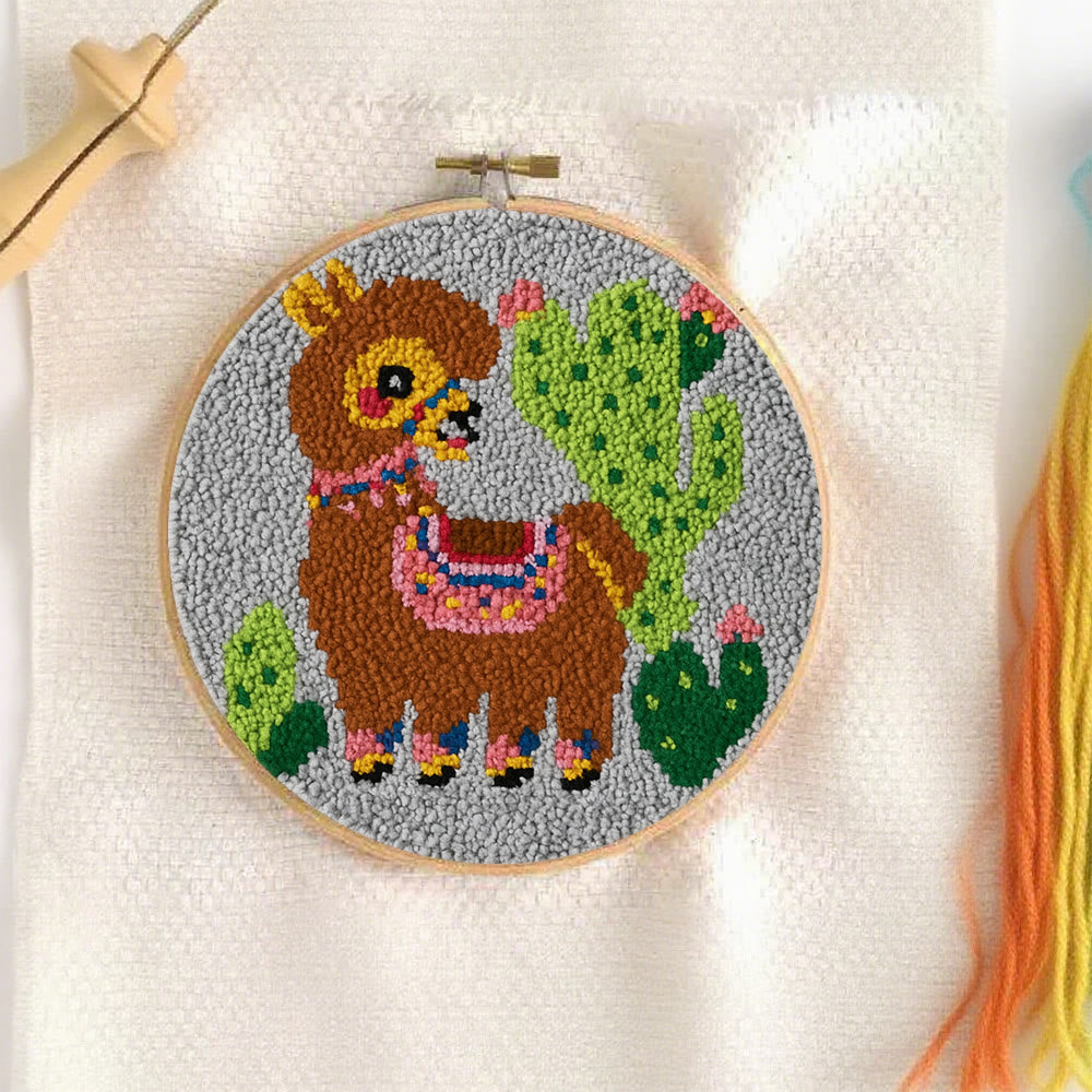 Alpaca Cactus Punch Needle Kit - Handcrafted Art | Boho-Themed Gift - image 9