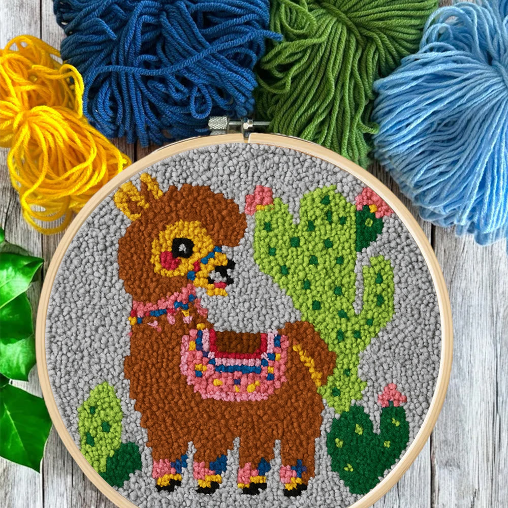 Alpaca Cactus Punch Needle Kit - Handcrafted Art | Boho-Themed Gift - image 7